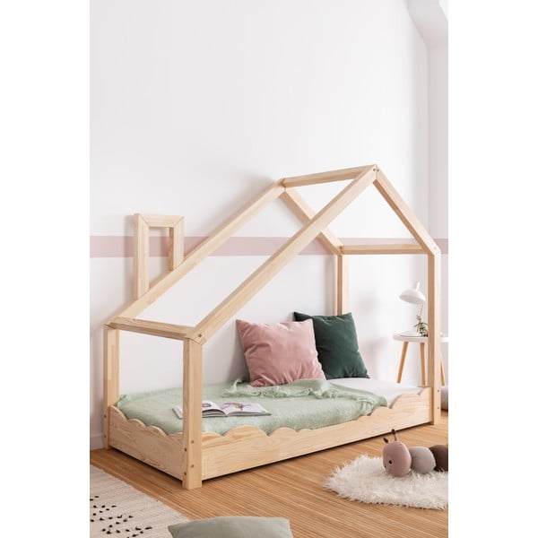 Łóżko w kształcie domku z drewna sosnowego Adeko Luna Elma, 100x200 cm-image-2
