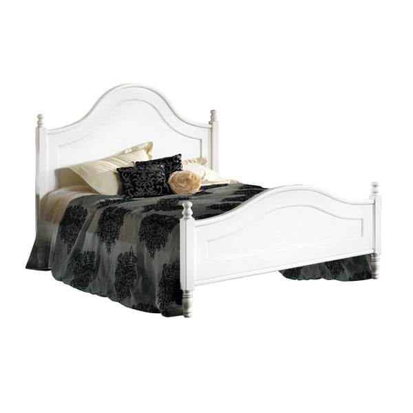 Białe łóżko dwuosobowe z drewna Castagnetti Venezia, 160 x 200 cm