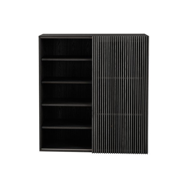 Czarny zestaw do przedpokoju w dekorze jesionu 110x120x40 cm Sion – Jotex-image-4