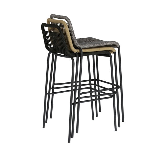 Beżowy hoker ze stalową konstrukcją Kave Home Glenville, wys. 74 cm-image-3