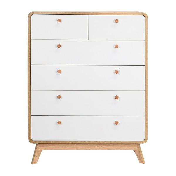 Biało-naturalna wysoka komoda w dekorze dębu 81x104 cm Caitlin – Støraa-image-3