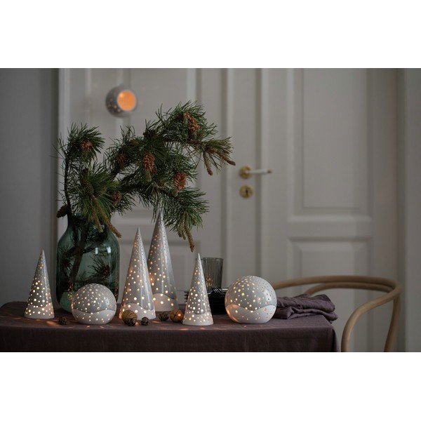 Szary świąteczny świecznik z porcelany kostnej Kähler Design Nobili, ⌀ 14 cm-image-2