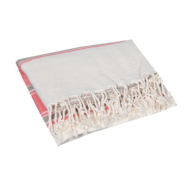 Koralowoczerwony ręcznik hammam Veronica Coral, 90x190 cm