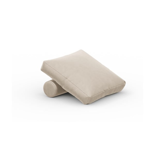 Beżowa aksamitna poduszka do sofy modułowej Rome Velvet – Cosmopolitan Design