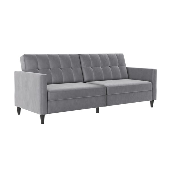 Jasnoszara aksamitna sofa 203 cm Hartford – Støraa-image-2