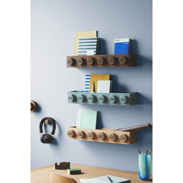 Dziecięca półka z drewna dębowego bejcowanego na ciemno LEGO® Wood-image-2