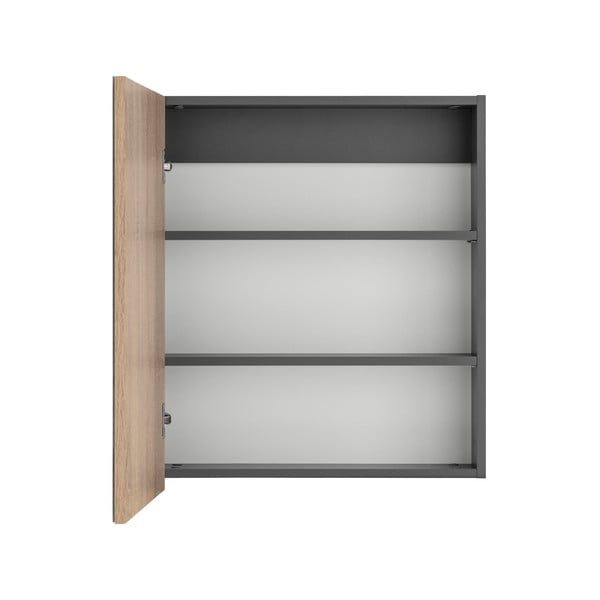 Szara ścienna szafka łazienkowa z lustrem Støraa Wisla, 60x70 cm-image-2