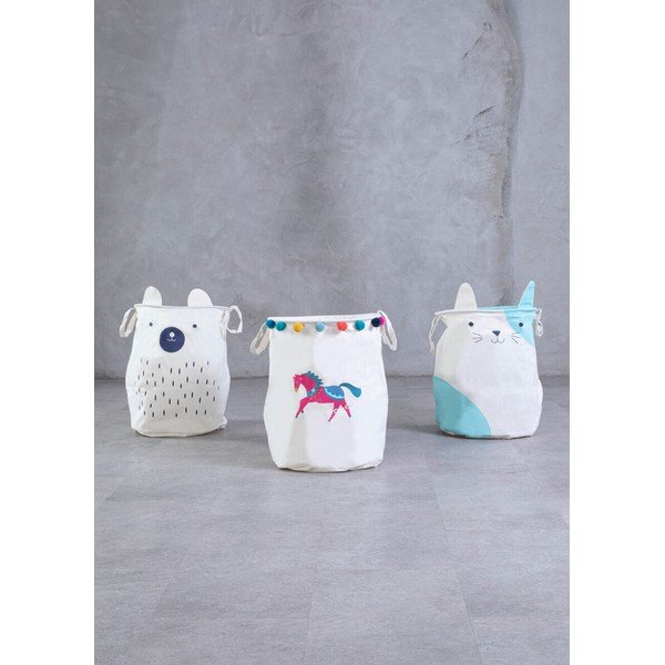 Biały tekstylny dziecięcy kosz na zabawki ø 40x48 cm Mimo Cat Face – Premier Housewares-image-2