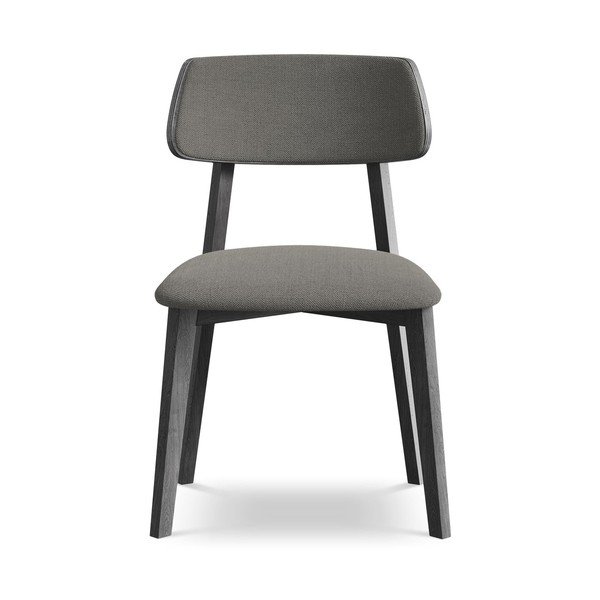 Szare krzesło z litego drewna Niu – Makamii-image-1