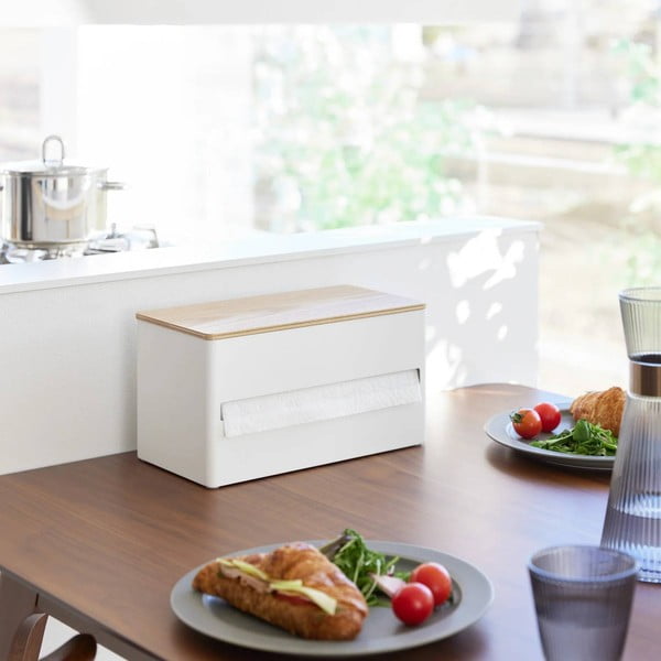 Biały metalowy stojak na ręczniki papierowe Rin – YAMAZAKI-image-1