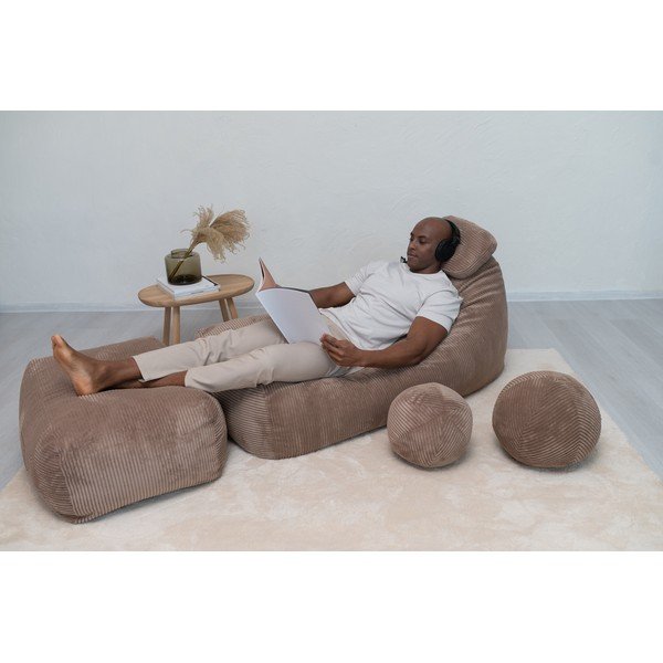 Zielony sztruksowy worek do siedzenia Snug 130 – SLOWDOWN-image-1