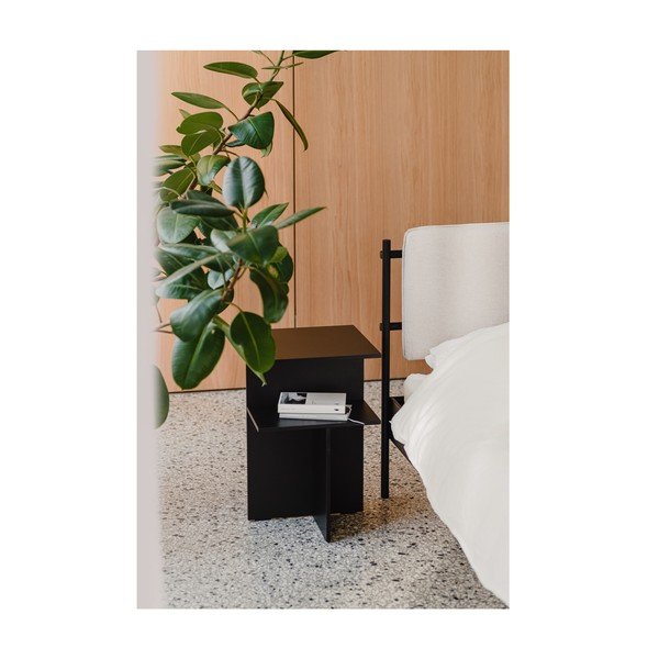 Czarna szafka nocna z półką Atik – noo.ma-image-1