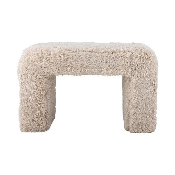 Beżowy puf z imitacji futra Bobbie – Bloomingville
