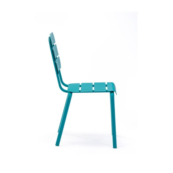 Niebieskie metalowe krzesła ogrodowe zestaw 4 szt. Alicante – Ezeis-image-1