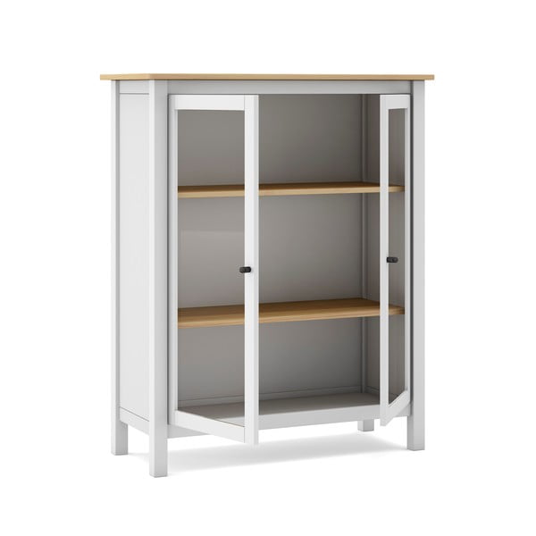 Biało-naturalna witryna z drewna sosnowego 90x110 cm Misti – Marckeric-image-4