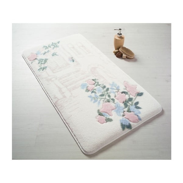 Różowy dywanik łazienkowy Confetti Bathmats Flower Garden, 57x100 cm
