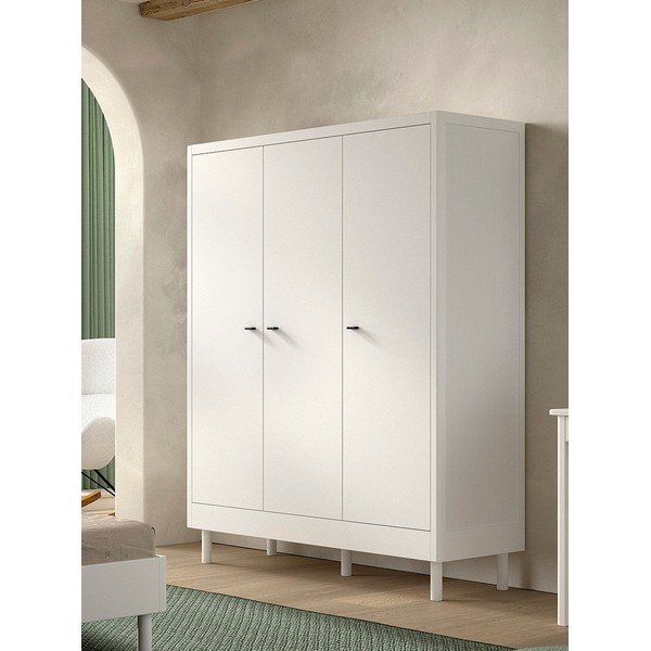 Biała szafa dziecięca z litego drewna bukowego 146x190x55 cm Forrest – Vipack-image-1