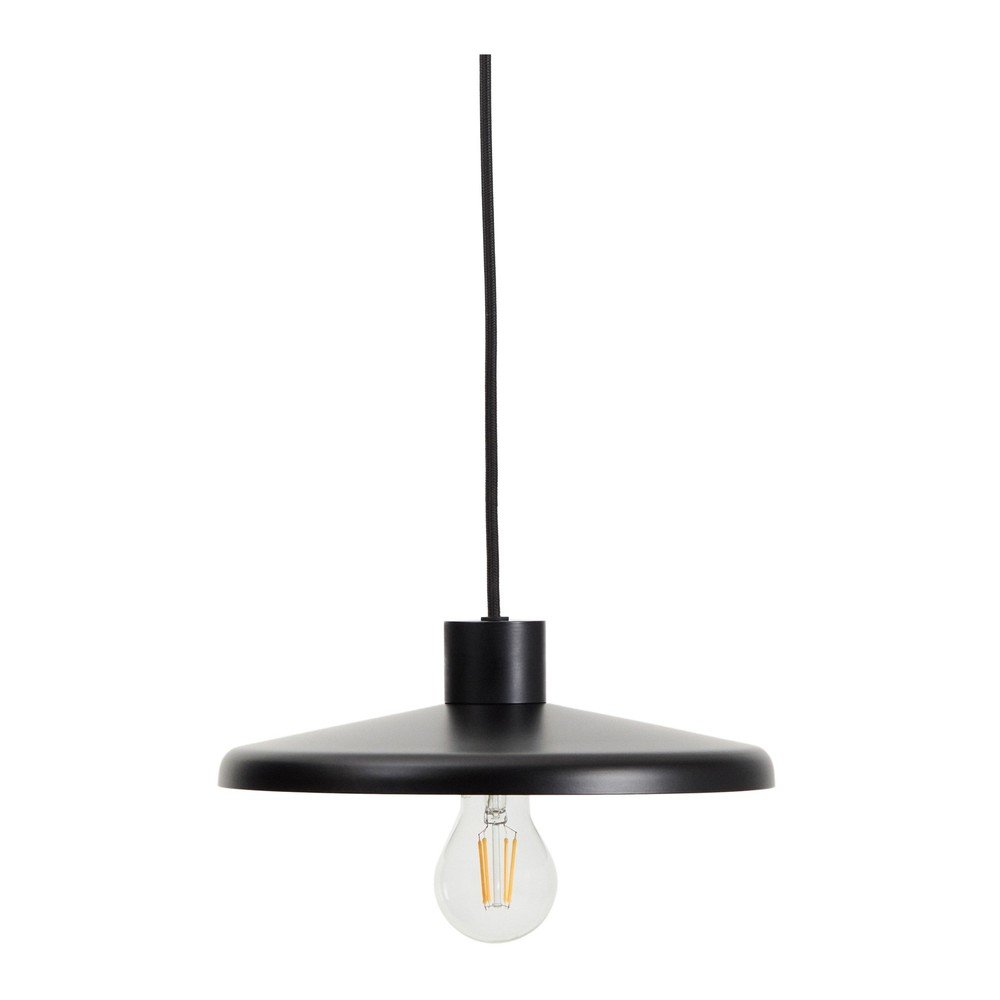 Czarna lampa wisząca z metalowym kloszem Nuvira – Kave Home