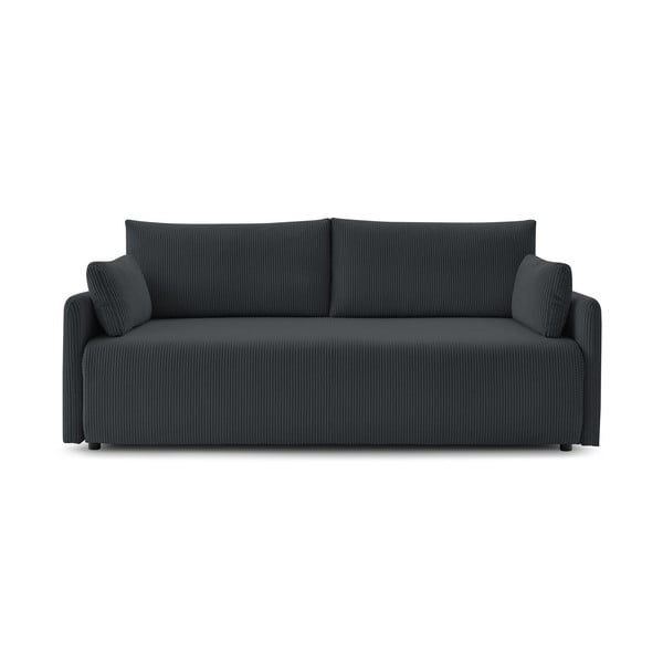 Ciemnoszara sztruksowa rozkładana sofa 211 cm Marcel – Bobochic Paris