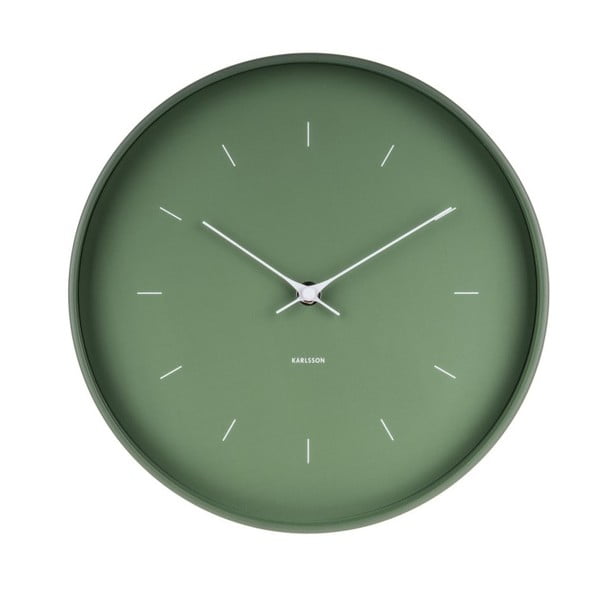 Zielony zegar ścienny Karlsson Butterfly, Ø 27,5 cm