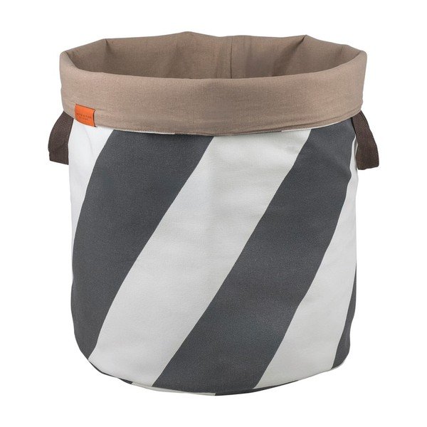 Szaro-kremowy tekstylny kosz na pranie 5 l Diagonal – Mette Ditmer Denmark