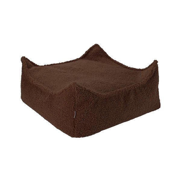 Ciemnobrązowy puf dziecięcy z materiału bouclé Warm Hazel – Wigiwama