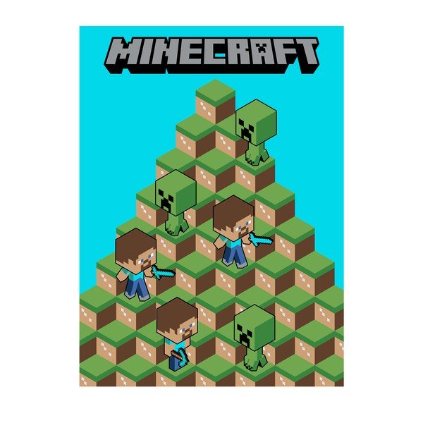 Polarowy koc dziecięcy 100x150 cm Minecraft Blocks – Jerry Fabrics