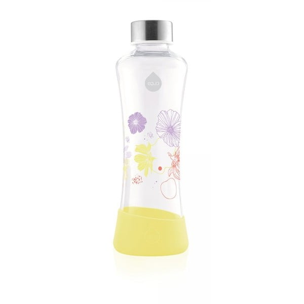Żółta butelka ze szkła borokrzemowego Equa Flowerhead Daisy, 550 ml