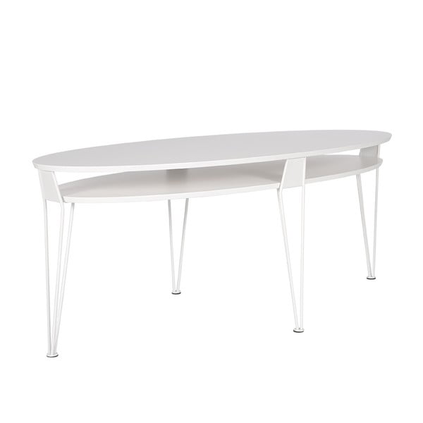 Biały stolik z białymi nogami RGE Ester 130x59 cm
