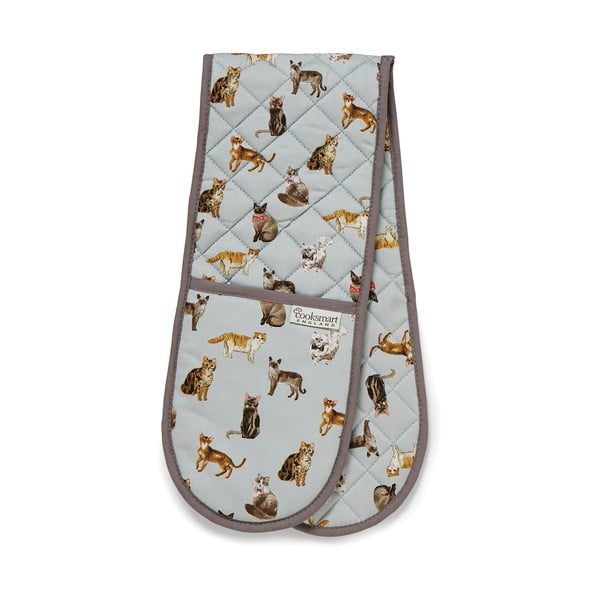 Niebieska bawełniana podwójna łapka Cooksmart ® Curious Cats