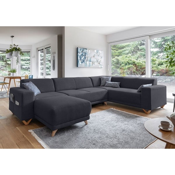 Antracytowy rozkładany/ze schowkiem narożnik (prawostronny/w kształcie litery U) Classy Sophie – Miuform-image-3