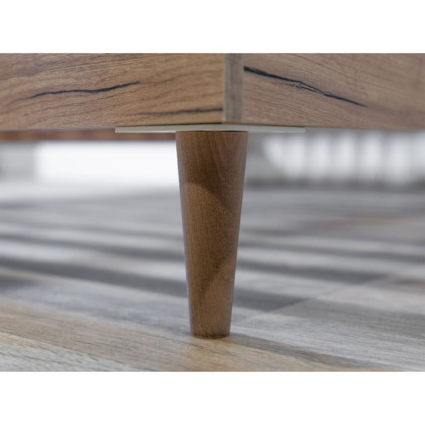 Jasnoszaro-naturalne łóżko dwuosobowe ze stelażem 180x200 cm Oceane – Bobochic Paris-image-3