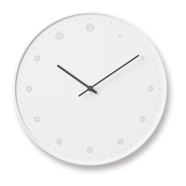 Biały zegar Lemnos Clock Molecule, ⌀ 29 cm