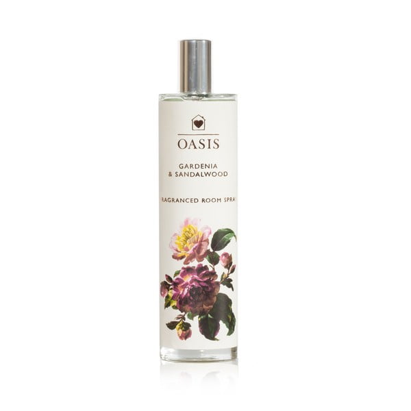 Sprej do wnętrz o zapachu gardenii i sandałowca Bahoma London Oasis Renaissance, 100 ml