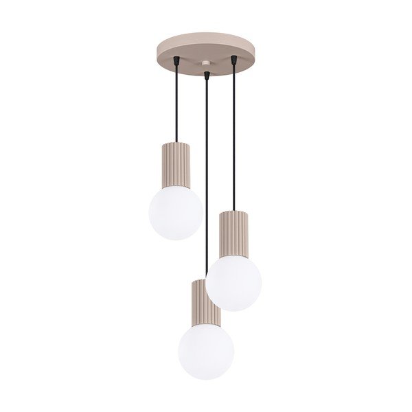 Szarobrązowa lampa wisząca ze szklanym kloszem ø 25 cm Orbital – Sollux