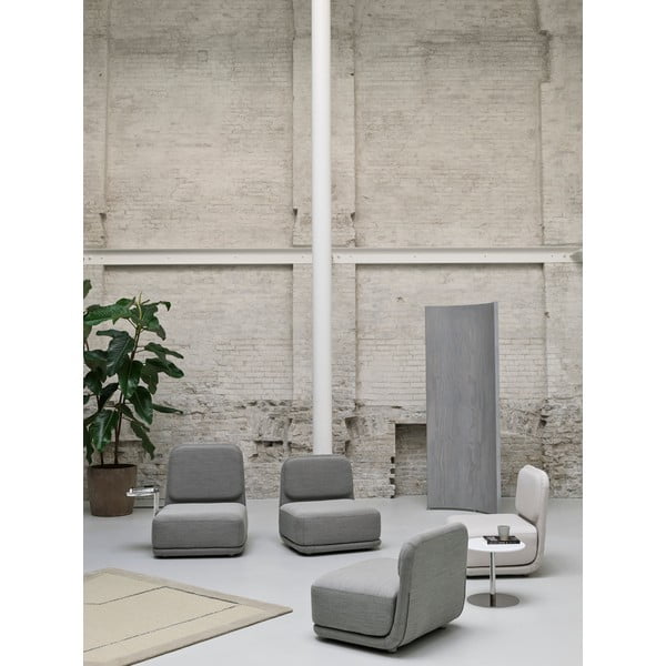 Pomarańczowy fotel z białym metalowym stolikiem Softline Standby Low + Side Table-image-4