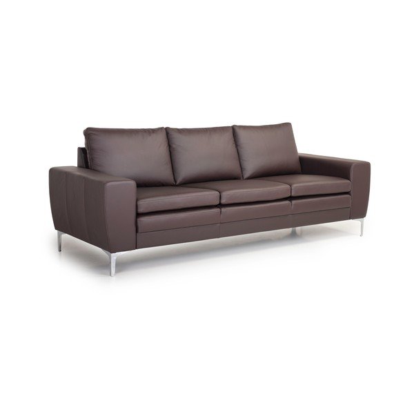 Brązowa sofa skórzana Scandic Twigo, 227 cm-image-4