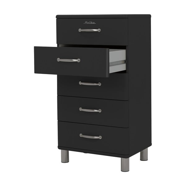 Czarna wysoka komoda 60x111 cm Malibu – Tenzo-image-4