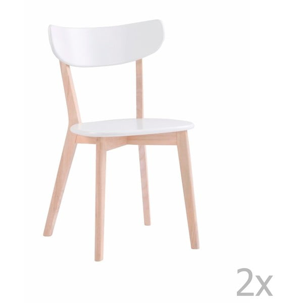 Zestaw 2 białych krzeseł z drewna dębowego Folke Sanna