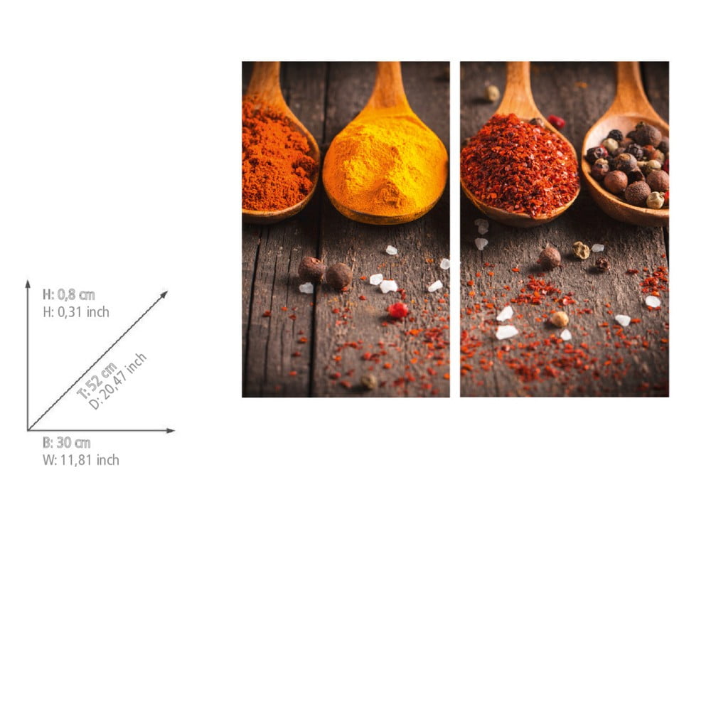 Płyty ochronne na kuchenkę ze szkła hartowanego zestaw 2 szt.  52x30 cm Curry – Allstar (zdjęcie 3)