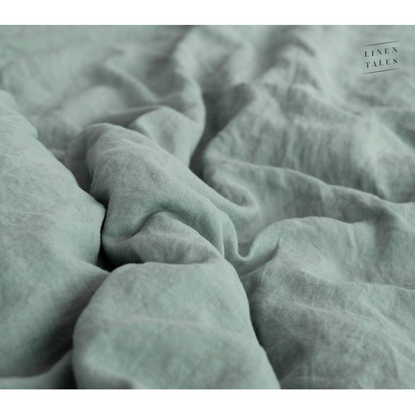 Zielononiebieska lniana poszwa na kołdrę dwuosobowa 200x200 cm Milieu – Linen Tales-image-1