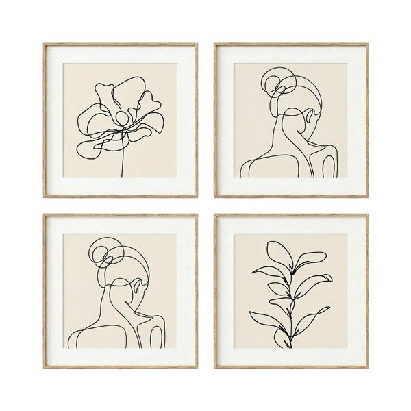 Obrazy zestaw 4 szt. 30x30 cm  