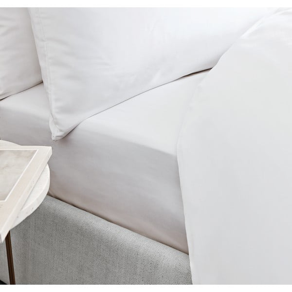 Białe prześcieradło z satyny bawełnianej Bianca Classic, 135x190 cm-image-1