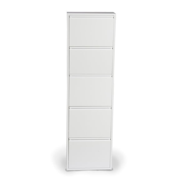 Biała szafka na buty z 5 przegródkami Evergreen House Alias-image-3