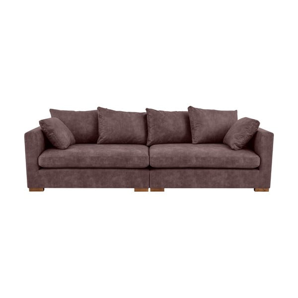 Ciemnobrązowa sofa z imitacji skóry 266 cm Hamburg – Scandic