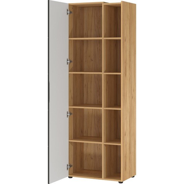 Ciemnoszary regał w dekorze dębu 62x182 cm Olvera – Germania-image-2
