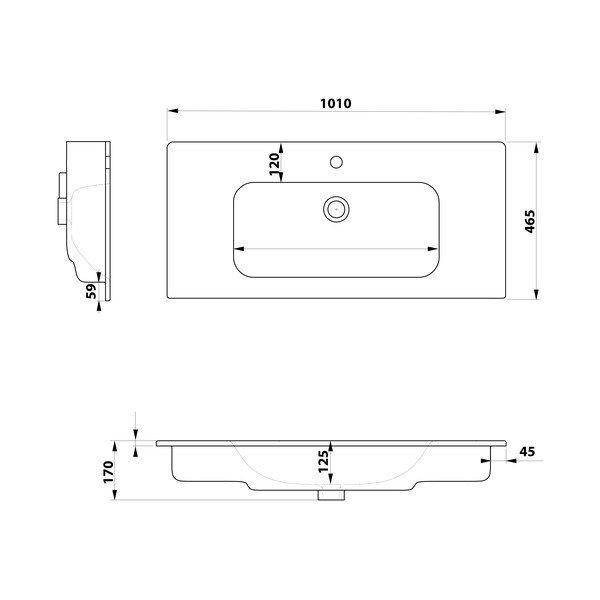 Biała ceramiczna umywalka 101x46,5 cm Piedra – Sapho-image-3