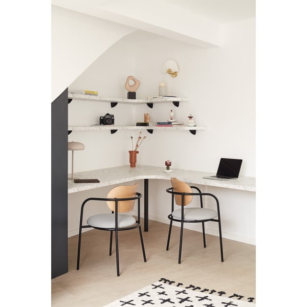 Szare krzesło w dekorze dębu Eclipse – Teulat-image-1