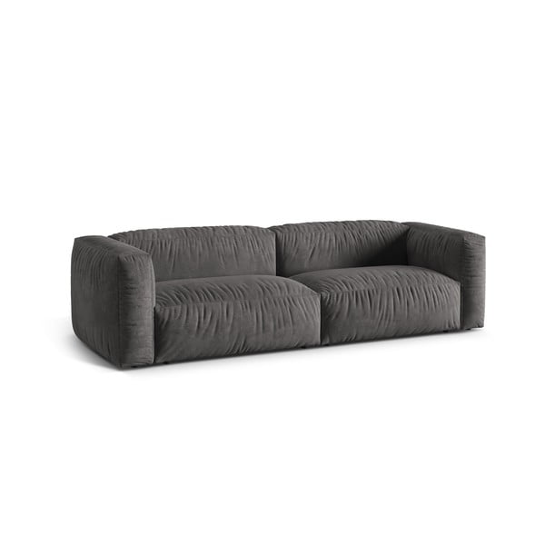 Szara aksamitna sofa modułowa 240 cm Martina – Micadoni -image-1
