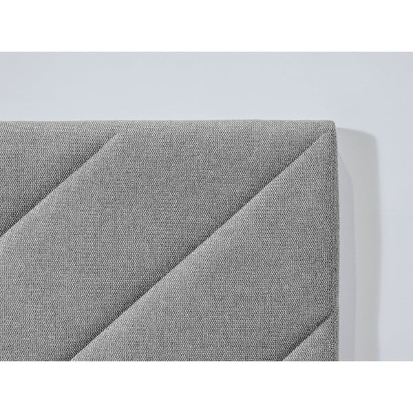 Jasnoszare tapicerowane łóżko dwuosobowe ze stelażem 160x200 cm Romane – Bobochic Paris-image-4